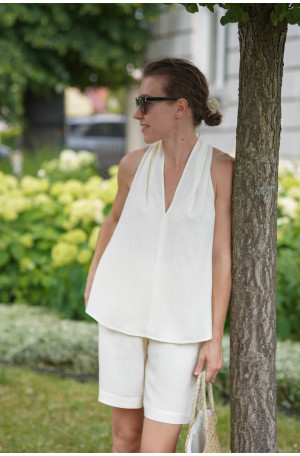 Top Livia - dekolt halter, letni top damski