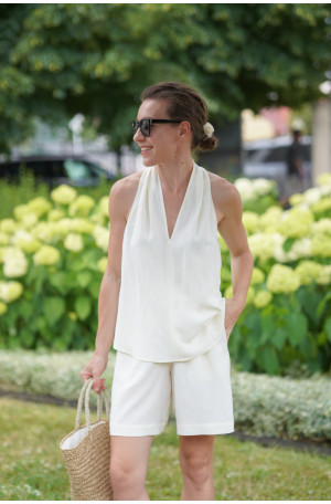 Top Livia - dekolt halter, letni top damski