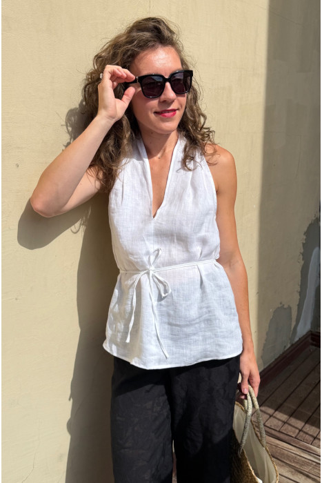 Top Livia - dekolt halter, letni top damski 2