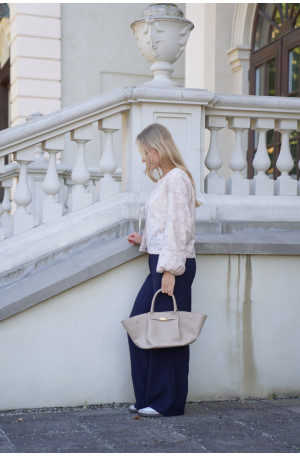 Spodnie Moris Navy - bestsellerowe spodnie z gumą w pasie | Marisol
