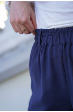 Spodnie Moris Navy - bestsellerowe spodnie z gumą w pasie | Marisol