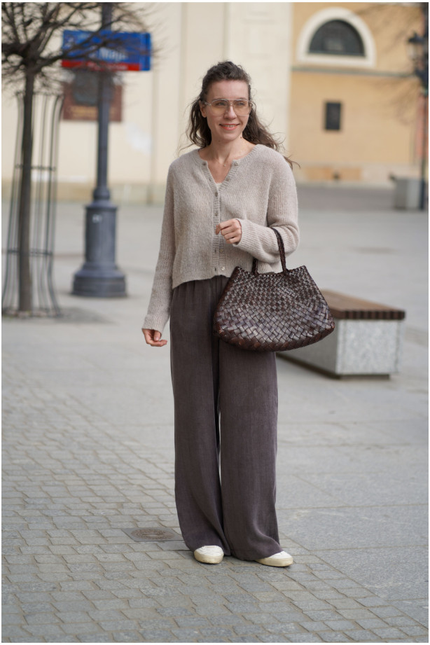 Krótki kardigan z alpaki - baby suri alpaca premium