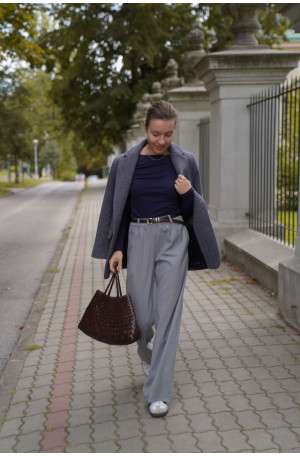 Longsleeve damski z marszczeniami - elegancki basic | Marisol