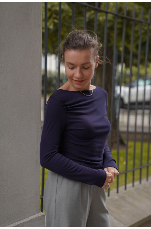 Longsleeve damski z marszczeniami - elegancki basic | Marisol
