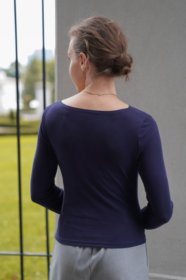 Longsleeve damski z marszczeniami - elegancki basic | Marisol
