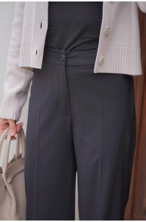 Spodnie wide leg z włoskiej wełny - eleganckie spodnie damskie | Marisol